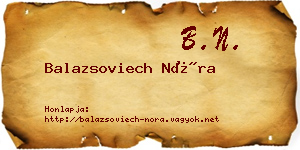 Balazsoviech Nóra névjegykártya